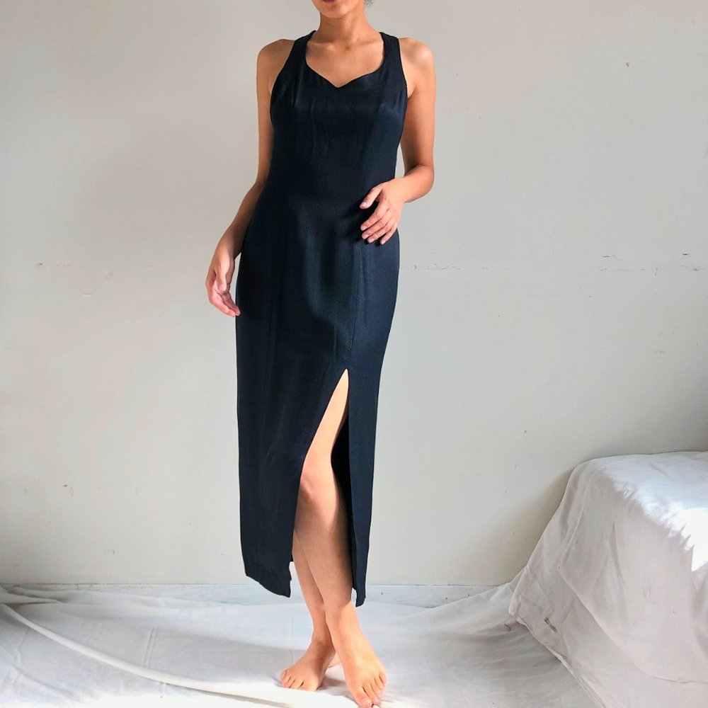 Vintage 90s goth Black Maxi Dress
